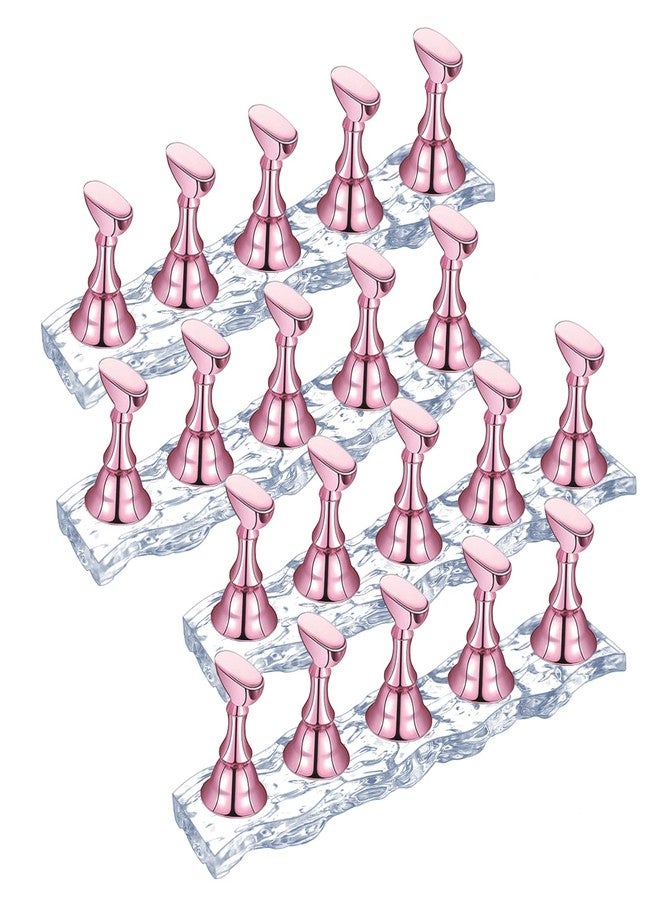 JUSTOTRY 4 Set Nail Holder Stand - Display Fake Wave Shape Acrylic Nails, Magnetic Holder & Practice Station - Image 1